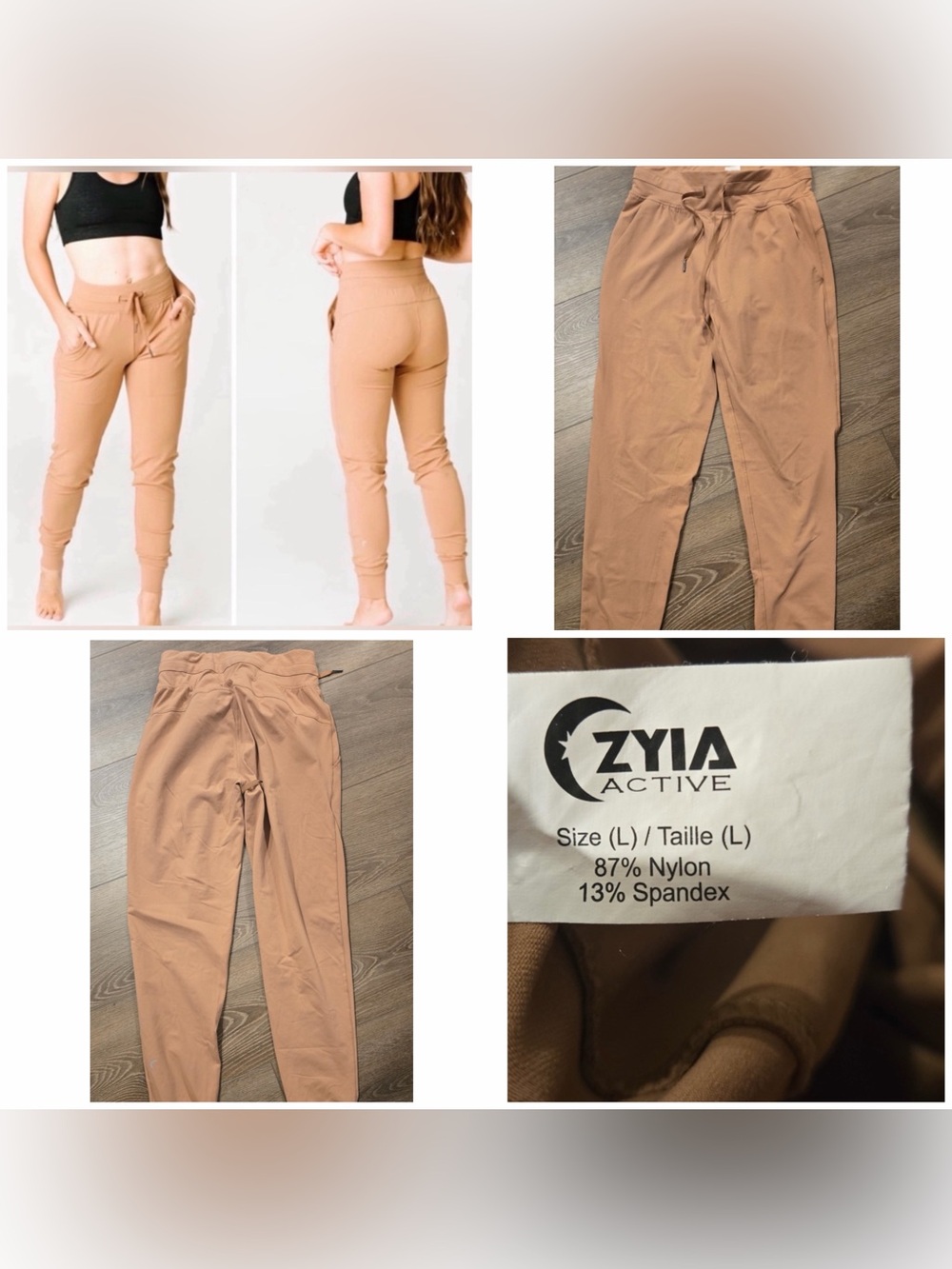 Zyia Active camel jogger pants new